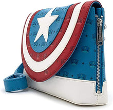 Load image into Gallery viewer, Loungefly Marvel Captain America POP! Crossbody Purse Wallet Set