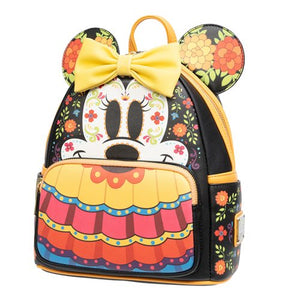Loungefly Disney Minnie Dia De Los Muertos Sugar Skull Glow Backpack