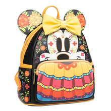 Load image into Gallery viewer, Loungefly Disney Minnie Dia De Los Muertos Sugar Skull Glow Backpack
