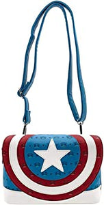 Loungefly Marvel Captain America POP! Crossbody Purse Wallet Set