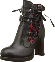 Load image into Gallery viewer, Demonia Crypto-51 Black/Red Lace Ankle Boots
