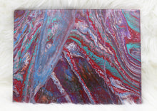 Load image into Gallery viewer, &quot;Oil Spill&quot; Red Purple Blue Painting 12&quot; x 9&quot;
