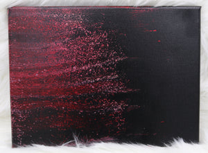 "Echoes 2" 12" x 9" Black And Red Acrylic Painting
