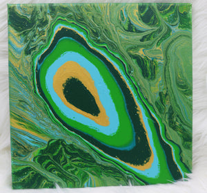 "Green Eye" 10" x 10" Acrylic Painting