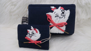 Loungefly Disney Aristocats Marie Denim Crossbody Purse Wallet Bag Set