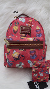 Loungefly Disney Villains Perfume Bottles Backpack Cardholder Bag Set
