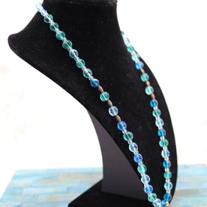Handmade Blue Beaded Mandala Pendant Necklace