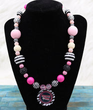 Load image into Gallery viewer, Handmade Pink And Black Bubblegum Bead Monster High Necklace
