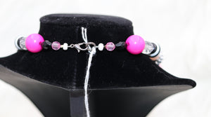 Handmade Pink And Black Bubblegum Bead Monster High Necklace