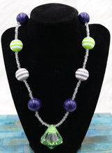 Load image into Gallery viewer, Handmade Green And Blue Seahawks Inspired Beaded Necklace
