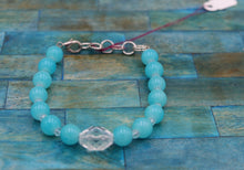 Load image into Gallery viewer, Handmade Blue And Clear Beaded Bracelet
