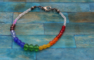 Handmade Rainbow Beaded Pride Bracelet