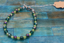 Load image into Gallery viewer, Handmade Green Czech Glass Beaded Bracelet
