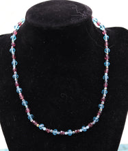Load image into Gallery viewer, Handmade Blue And Red Czech Glass Beaded Necklace
