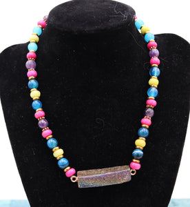 Handmade Multicolor Beaded Pendant Necklace