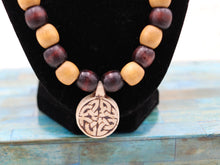 Load image into Gallery viewer, Handmade Wooden Beaded Zen Pendant Necklace
