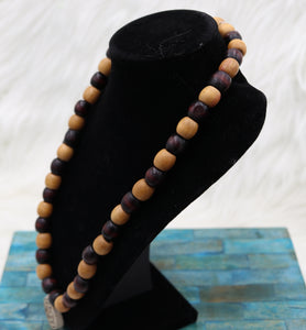Handmade Wooden Beaded Zen Pendant Necklace