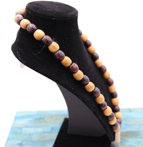 Handmade Wooden Beaded Zen Pendant Necklace