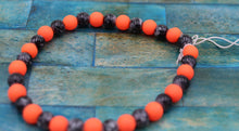 Load image into Gallery viewer, Handmade Orange Black Marble Beaded Bracelet
