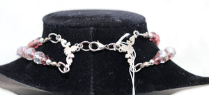 Handmade Double Strung Beaded Geode Pendant Necklace