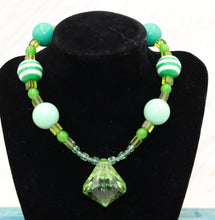 Load image into Gallery viewer, Handmade Green Bubblegum Beaded Necklace

