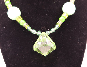 Handmade Green Bubblegum Beaded Necklace
