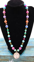 Load image into Gallery viewer, Handmade Multicolor Beaded Colorful Tree Pendant Necklace
