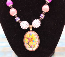 Load image into Gallery viewer, Handmade Multicolor Beaded Colorful Tree Pendant Necklace
