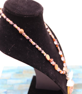 Handmade Vintage Style Beaded Rose Pendant Necklace