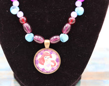 Load image into Gallery viewer, Handmade Red And Blue Beaded Ariel Pendant Necklace
