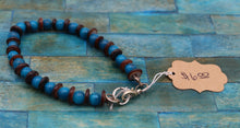 Load image into Gallery viewer, Handmade Blue Marbled Beaded Bracelet
