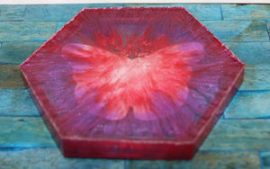 Custom Red Butterfly Graphic Hexagon Resin Coaster