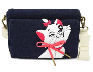 Loungefly Disney Aristocats Marie Denim Crossbody Purse Wallet Bag Set