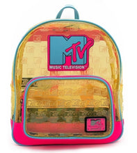Load image into Gallery viewer, Loungefly MTV Clear Debossed Logo Backpack
