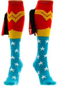 DC Wonder Woman Knee High Shiny Caped Socks