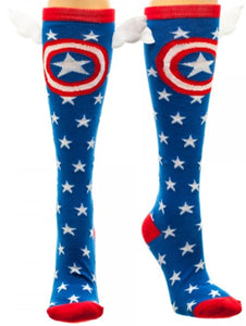 Marvel Captain America Knee High Winged Socks