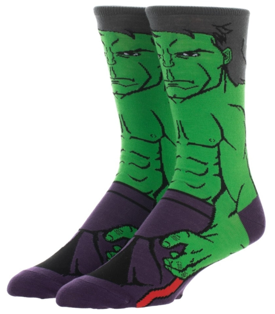 Marvel The Hulk 360 Character Crew Socks