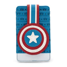 Load image into Gallery viewer, Loungefly Marvel Captain America POP! Crossbody Purse Wallet Set
