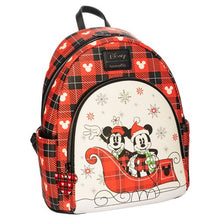 Load image into Gallery viewer, Loungefly Disney Holiday Mickey And Minnie Mouse Backpack
